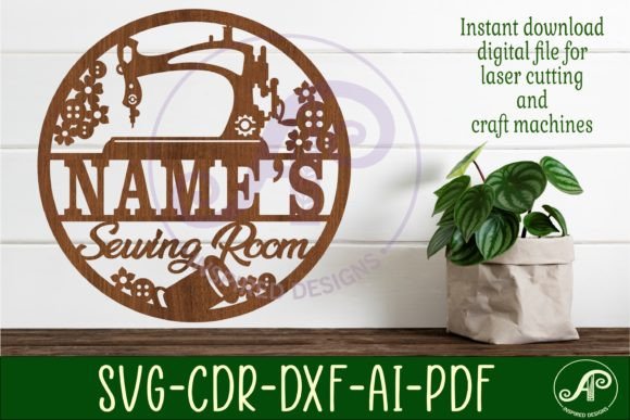 Download Sewing Room Name Sign Svg Laser Cut Temp - Sewing room Collection