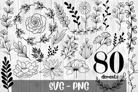Download 80 Floral SVG Elements - Premium Bundle
